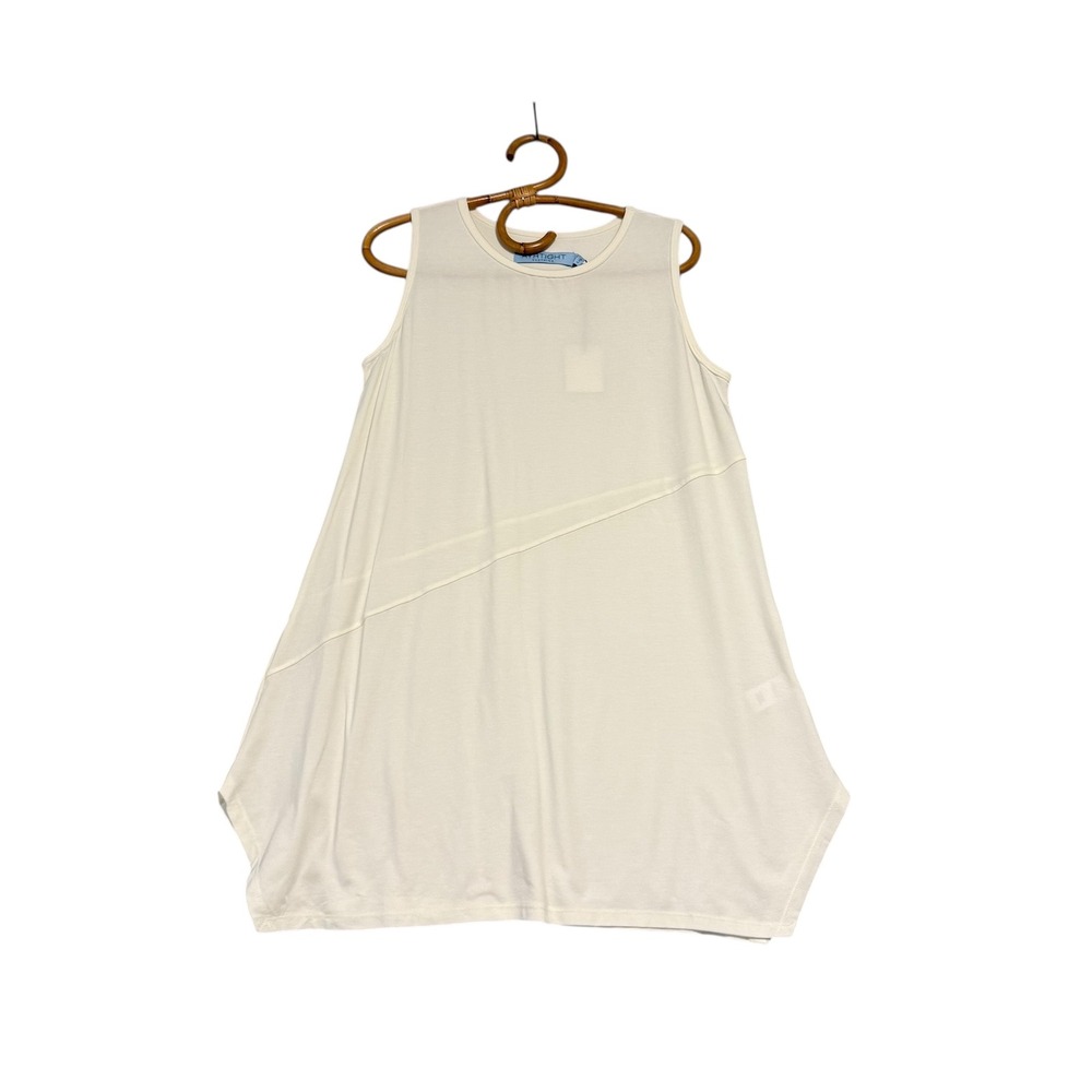 Ayrtight Clothing | Cream Tencel Lyocell Sleeveless A-Line Tunic Top Size L